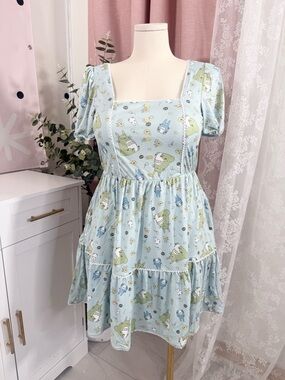 Totoro Light Blue Cute Character Tiered Mini Dress Bin#6
